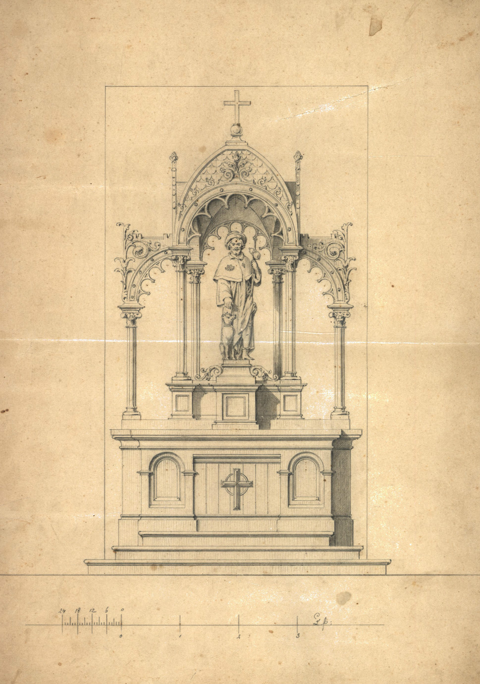 Wizerunek ołtarza z rzeźbą św. Jakuba Większego